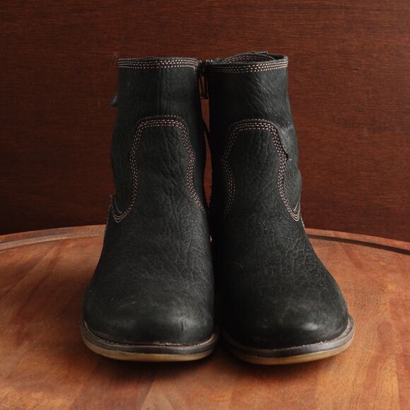 Josef Seibel Boots Womens SZ EU 37 US 6-6.5 BLK Sienna 01 Leather Back Tie Ankle - Picture 3 of 16